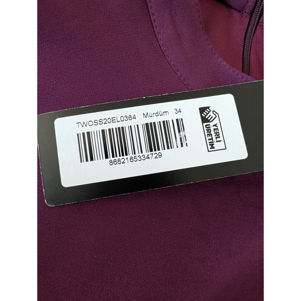 NWT‎ Trendyol Plum Mock Neck Sleeveless Midi Dress Size 2 EU34 Cutout Detail - Picture 8 of 9
